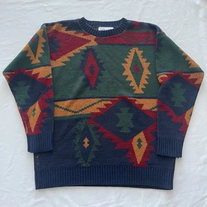 Maglione vintage Aztec Southwest taglia media western made in USA maglia - Foto 1 di 7