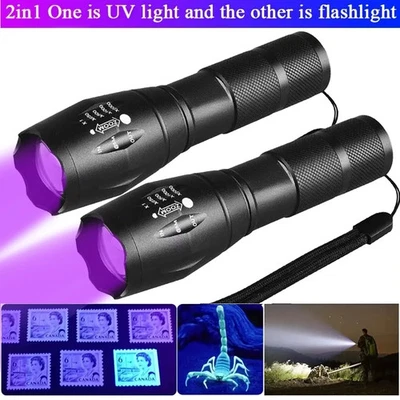 Super Bright 120000lm UV Torch Ultra Violet Flashlight Blacklight Light Lamp LED