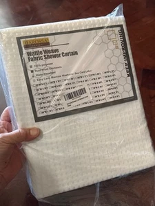 Barossa Design Hotel Style Cotton Waffle Shower Curtain 71” x 84” - Picture 1 of 3