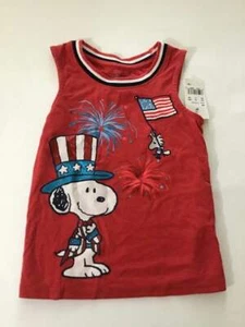 Peanuts Toddler Girls'  Sleeveless Tank Top Fireworks Graphics - Size 3T - Picture 1 of 2