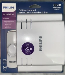 Philips batteriebetriebenes kabelloses Türklingel-Set 8 Glockenspiele 85db - Bild 1 von 2