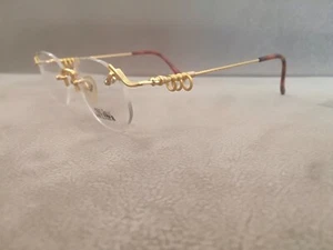 Jean Paul Gaultier JPG Vintage Rimless Eyeglasses Frames 55-5102 Gold GP 51-19 - Picture 1 of 4
