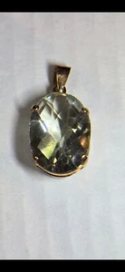 4.7 k 10x14mm Green Amethyst Pendant set in 9K Gold - Picture 1 of 16