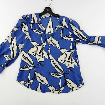 Veronica Beard Milan Top V-Neck Size 6 Womens 100% Silk Blue Floral Print RTR - Image 1 of 4