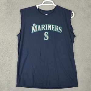 Seattle Mariners Shirt Men's Large Blue Sleeveless Graphic Tee MLB Baseball - Picture 1 of 15