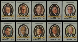 Liberia 1982 - Mi-Nr. 1252-1261 B ** - Estampillada sin montar o nunca montada / imp. - Presidente de Estados Unidos - Imagen 1 de 1