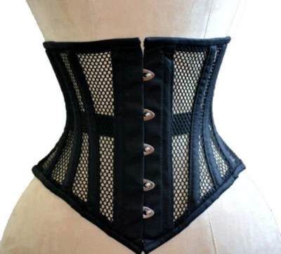CORSET STORE Mesh Corset Heavy Duty Steel Boned Under bust Waist Training Corset