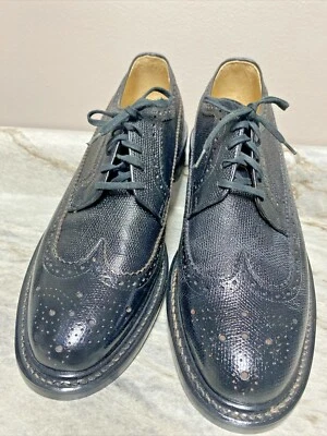 Zapatos vintage con punta de ala para hombre 8,5 cuero guijarro negro Sears  Foto 1 de 4