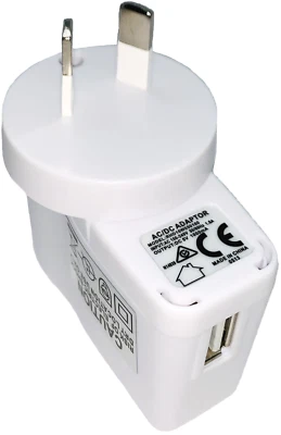 World Travel Angle USB Plug Type I AC/DC Adapter Australia New Zealand China Wht - Image 1 of 4