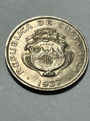 1937 Costa Rica 25 Centimos XF++ #18254 - Image 1 of 2