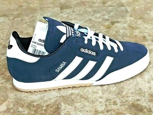 Adidas Samba Super Hombre Zapatos Entrenadores Reino Unido Talla 7 - 11 019332 Azul Marino