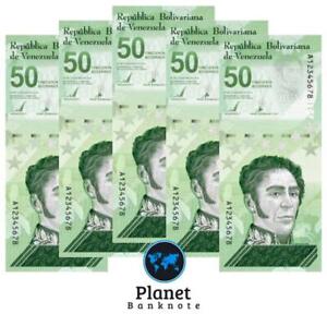 Venezuela 50 Bolivar Soberano x 5 Pcs, 2021, P-118, New UNC Banknotes 50 Million
