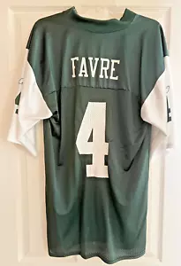 Brett Farve New York Jets #4 Reebok NFLPlayers Medium Jersey Green White Sleeves - Picture 1 of 4