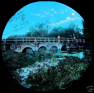 HAND COLOURED Glass Magic Lantern Slide RIVER THAMES NO2 C1890 PHOTO ENGLAND - Picture 1 of 2