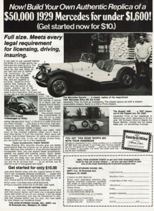 1977 Vintage Print Ad The John Sturges House Build Replica 1929 Mercedes Benz - Bild 1 von 2