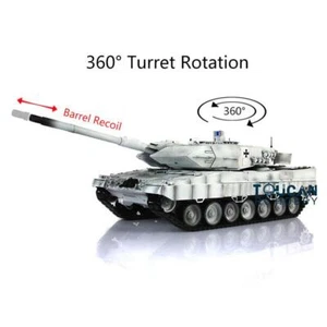 1/16 Henglong 7.0 Snow Leopard2A6 3889 W/ 360° Turret Barrel Recoil RC Tank - Picture 1 of 5