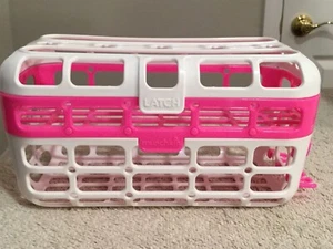 MUNCHKIN Pink & White High Capacity Dishwasher 2 Section Basket Container. NEW. - Picture 1 of 7