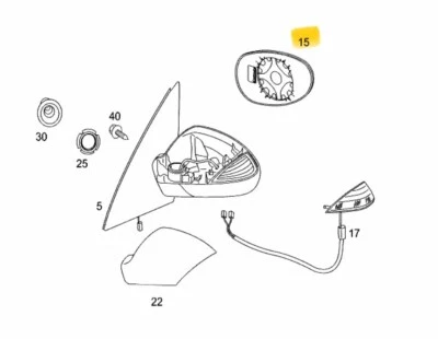MERCEDES W454 SMART FORFOUR VETRO SPECCHIO RETROVISORE ESTERNO OEM A4548110833 - Immagine 1 di 4