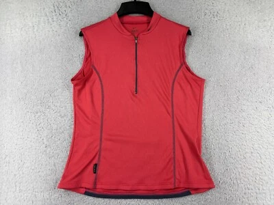 Camiseta deportiva de ciclismo Nike para mujer rosa mediana 1/2 cremallera hecha en Italia bolsillos traseros LEER Foto 1 de 4