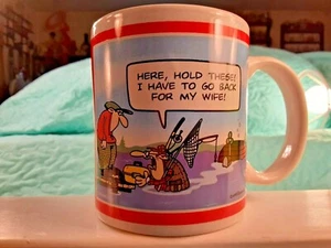 Linda taza de café de doble cara Fisherman's Alaska dibujos animados Tundra Comics 3,75" - Imagen 1 de 12
