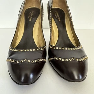 SERGIO ROSSI Heels Pump Womens Shoes Dark Brown US SIZE 9.5 EU 39.5 2669 0103 - Picture 1 of 11