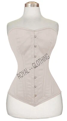 Double Steel Boned Heavy Duty Long Overbust waist Trainer Cotton Corset 8555 - Image 1 of 3
