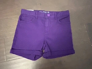 Gap Kids Girl's Purple Cuffed Denim Jean Shorts size 8 with adjustable waist - Picture 1 of 4