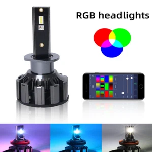 Zentico H1 2 in 1 CSP Chips Auto LED Headlights+ RGB App Control Changing Colors - Picture 1 of 9