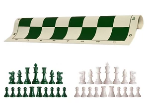 Piezas de ajedrez Army & White 20" tablero de vinilo verde - juego de ajedrez de triple peso - Imagen 1 de 4