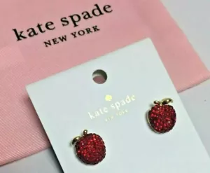 Kate Spade New York Dashing Beauty Apple Studs Earrings w/ KS Dust Bag - Picture 1 of 12