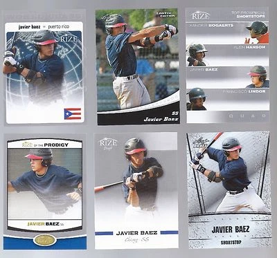 JAVIER BAEZ 2011-2012 HOJA EDICIÓN LIMITADA ¡LOTE DE 6 TARJETAS DE NOVATO! ¡Con Lindor Rookie! Foto 1 de 2