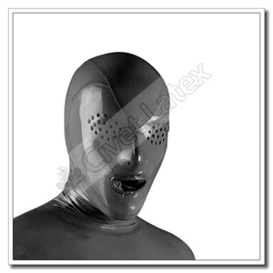 Latex Hoods Masks Mouth Condom Fly Eyes Style Black Cool Customized 0.4mm A20 - Bild 1 von 6