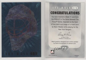 2006-07 ITG Between the Pipes The Mask IV Kevin Weekes #M-30