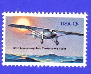 1977 CHARLES LINDBERGH SOLO TRANSATLANTIC 50TH ANNV FLIGHT AIRPLANE OCEAN MNH - Picture 1 of 1