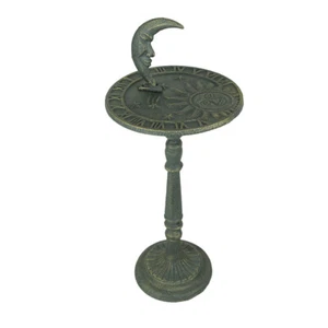 23in Verdigris Cast Iron Celestial Sundial Decorative Garden Pedestal Sun Clock - Picture 1 of 6