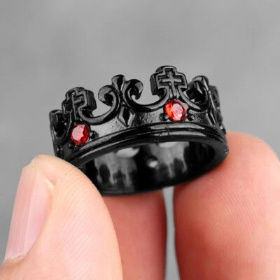 Anillo Corona Real para Hombres Mujeres Acero Inoxidable Punk Joyería para Niña Novio Foto 1 de 4