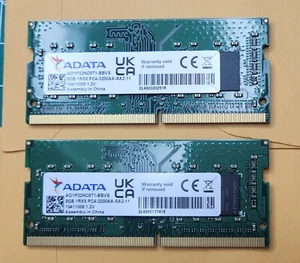 ADATA 16GB Kit (2x8GB) 1Rx8 PC4-3200AA-SA2-11 Laptop Memory AO1P32NC8T1-BBVS - Photo 1/1