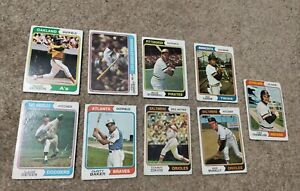 1974 Topps Baseball Lot Of 9 HoFs, Stars - Jackson, Stargell, Carew, Garvey, etc