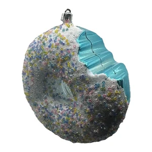 New Jumbo Sparkle Donut Ornament Christmas Tree Holiday Decor 7" - Picture 1 of 16