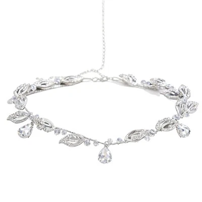 Handgefertigtes florales Kopfschmuck Strass Struktur funkelndes Braut Stirnband - Bild 1 von 4