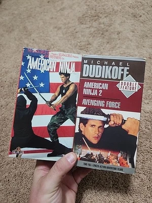 Michael Dudikoff 3 VHS Lot American Ninja 1 2 & Avenging Force - Works - Image 1 of 4