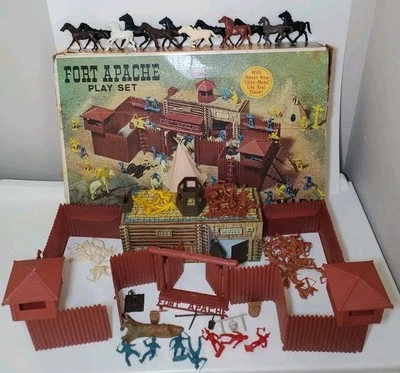 RARE - Marx Toys Vintage Set No. 3681 Fort Apache Play Set W/ Box - Image 1 of 4