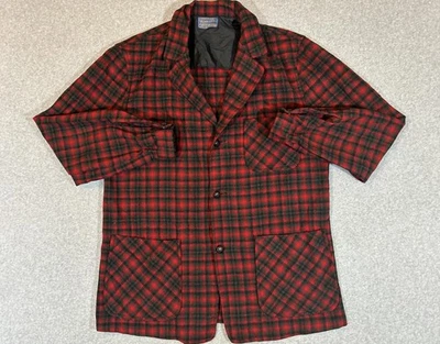 Vintage Pendleton Jacket Mens Medium Wool Plaid 49er Blazer Rockabilly 60s 70s - Image 1 of 4