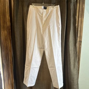 Pantalones Allan River Blancos Tri-mezcla Vintage 34x32 Plisados - Imagen 1 de 5
