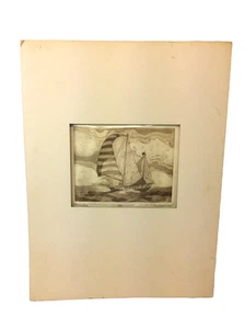 Limited Edition Two 3/6 Tom Ward 12-69 1969 Arabella Ship Etching Print Art - Picture 1 of 12