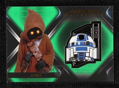 2021 Topps Star Wars Masterwork Character Medallions Green 38/99 Jawa #CM-JR 3c2 - Image 1 of 3