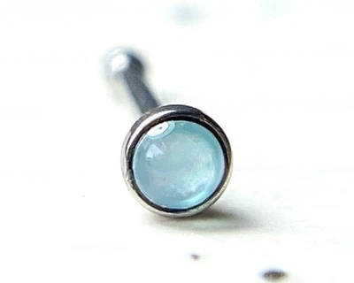 1pc Illuminating Stone Nose Bone Stud Ring Nostril Piercing Jewelry 20g - Image 1 of 4
