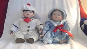 Yolanda Bello Amanda & Matthew, Porcelain Dolls, Sailer Suits, Pre-Owned - Picture 1 of 17