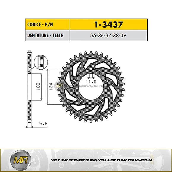 Piñón trasero Ducati Monster Stripe ABS 821 2015 2016 2017 ACERO 520 - 39 DIENTES Foto 1 de 1
