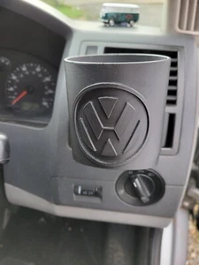 Volkswagen Transporter T5 5.1 Cup Holder Push Fit With Logo - Picture 1 of 4